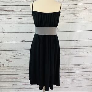 Wrapper Little Black Dress with silver waistband